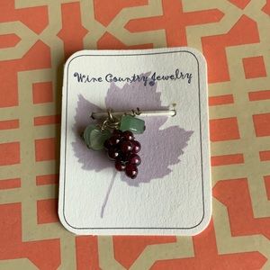Mira Jewelry Wine Country Garnet Grapes Charm